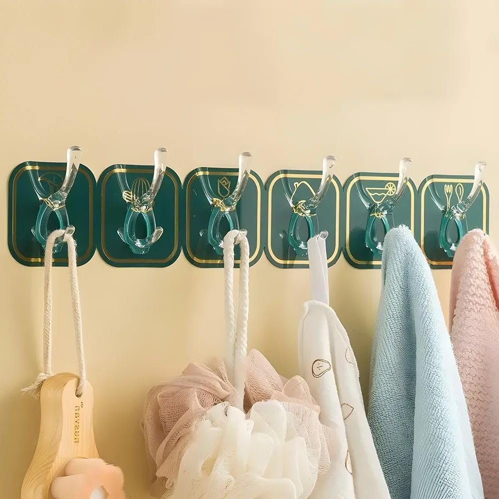 6 in 1 self adhesive heavy duty colourful wall hooks, no drill sticky hooks for kitchen bathroom bedroom 6 in 1 self adhesive heavy duty colourful wall hooks, no drill sticky hooks for kitchen bathroom bedroom