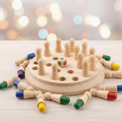 Storio Educational Learning Geometric Shape Memory Chess Puzzle | Quick Color, Shape Matching Board Game