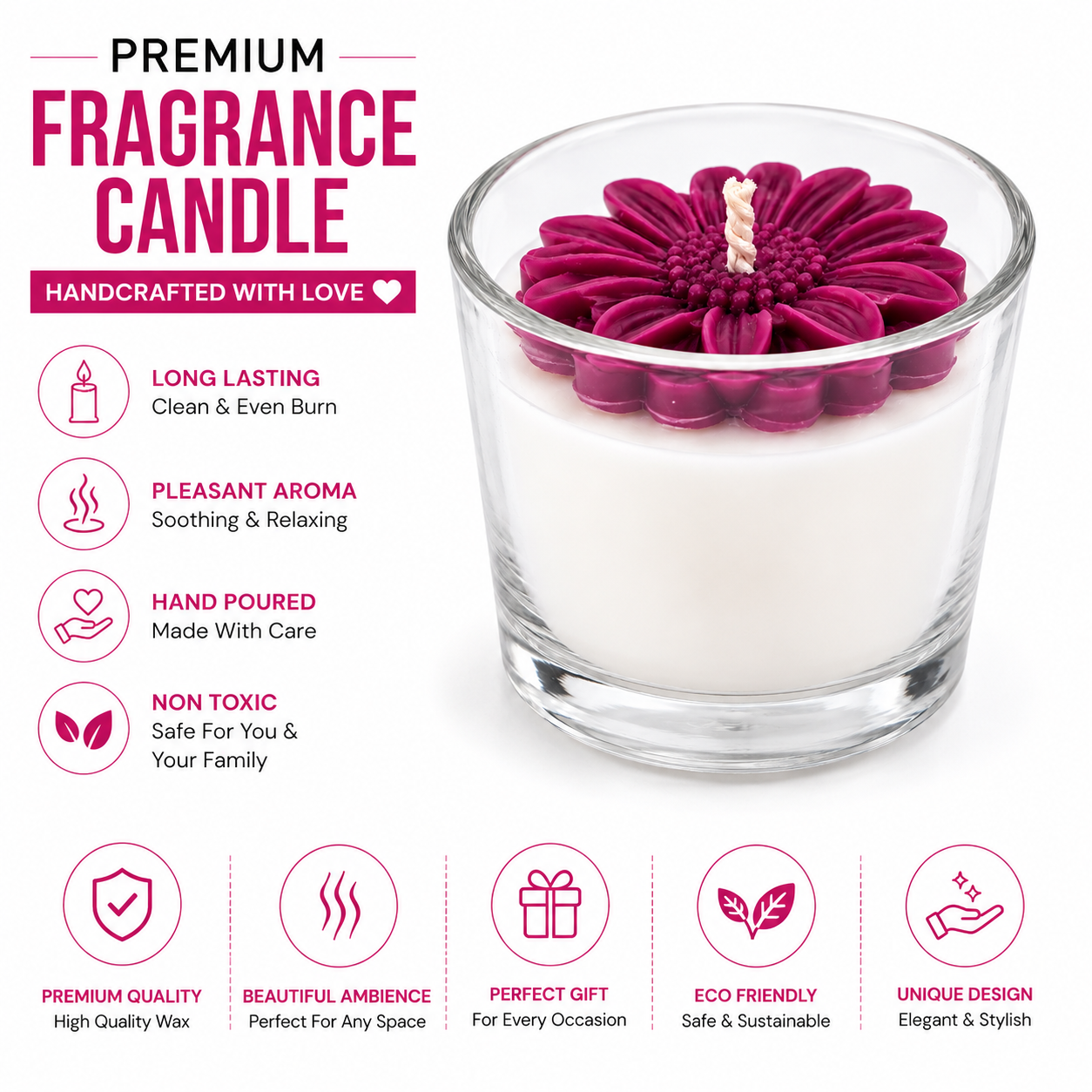 Dishtrend Premium Fragrance Candle in Glass