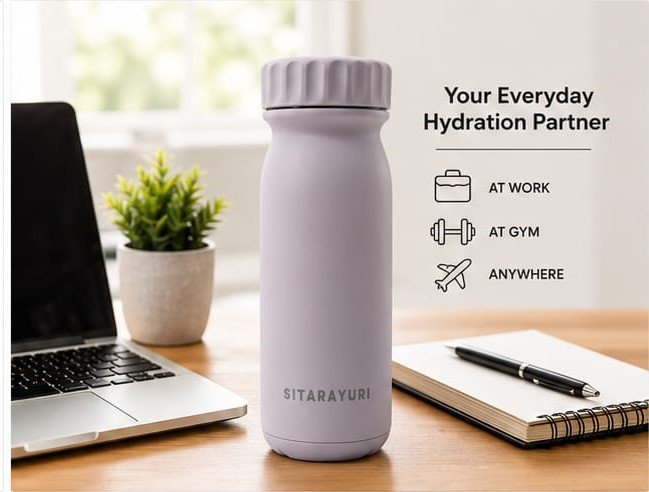 sitarayuri vacuum insulated stainless steel hot & cold bottle, 500ml sitarayuri vacuum insulated stainless steel hot & cold bottle, 500ml