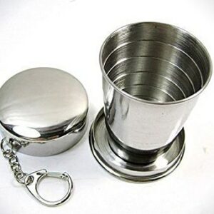 Portable Folding Stainless Steel Travel Camping Water Mug Cup Glass