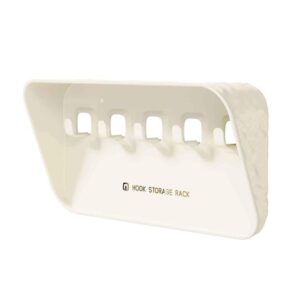 Key Rack with Shelf and 5 Hooks, Plastic Key Holder