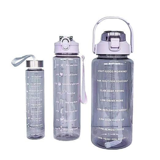 3-in-1 Transparent Water Bottle Set