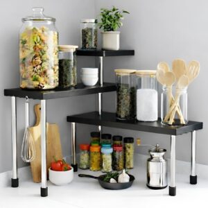 Stylish Heavy Duty Kitchen Organizer Rack Stand, Corner Shelf for Kitchen