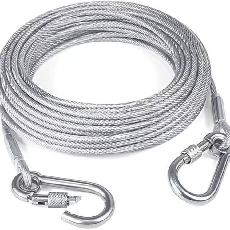Heavy-Duty Stainless Steel Clothesline with Carabiner Hooks