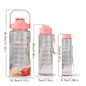 3 in 1 Transparent Water Bottle 2000ML, 900ML, 300ML