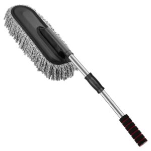 Soft Microfiber Car Duster Brush with Extendable Handle Wet & Dry Scratch Free