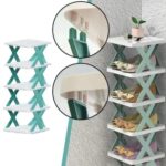6 Layer Plastic Shoe Rack for Home Stackable & Adjustable Shoe Organizer Shelf for Entryway
