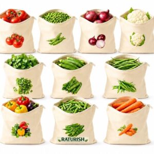 Vegetable Bags for Fridge 100% Cotton