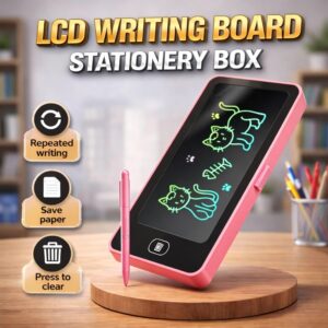 2 in 1 LCD Writing Tablet Slate Pencil Box for Girls Kids Digital
