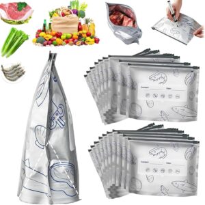 Aluminum Foil Sealable Storage Bags Label and Zip Lock,Food Storage Vegetable Fruit ryani Food Kitchen Food Storage & Freezing