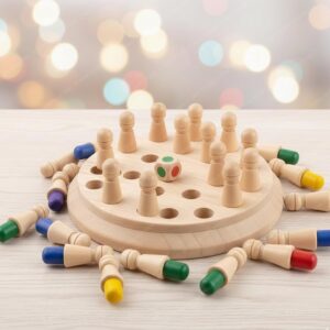 Storio Educational Learning Geometric Shape Memory Chess Puzzle | Quick Color, Shape Matching Board Game