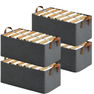 Organizer for Clothes with Metal Frame Rectangle Storage Baskets for Clothing Fabric