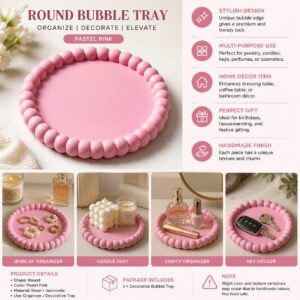 Dishtrend Round Bubble Tray, Classic White, Resin, Matte Finish