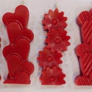 Premium Scented Candles, Red, Beautiful Shapes, Smokeless and Dripless, Long Lasting Fragrance, Pack of 4