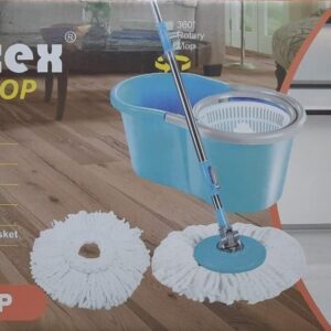 Easy Bucket Mop with 2 Microfiber Wet Dry Mophead Floor Cleaning pocha Extendable Handle